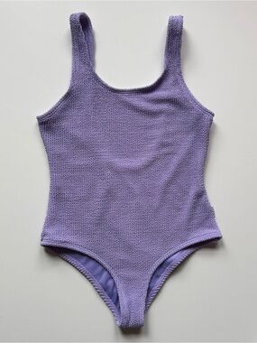 Limeapple Girls Ester Crinkle One-Piece Swimsuit, Amethyst - Size 8